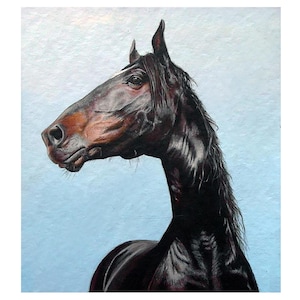 Ritratto personalizzato animale domestico dipinto a mano, Ritratto di cavallo ad acquerello da foto, Arte equestre, Idea regalo