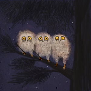 Three little owls print