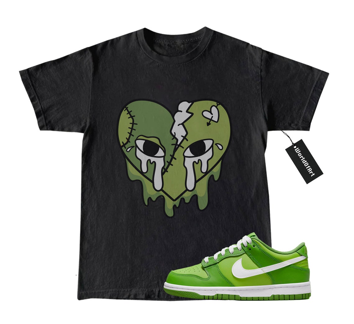 Sneaker Shirt Dunk Low Chlorophyll Green Kermit Shirt Heart Etsy