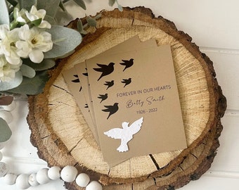 Forever in our Hearts | Sympathy | Personalized Seed Paper Cards | Plantable Favors | Die Cut Plantable Seeds | Wildflower |  Funeral Favors