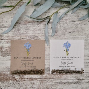 Forget Me Not | Funeral Favors | Memorial Seed Packs | Celebration of Life | Remembrance Gift | Memorial Keepsake | Sympathy Gift