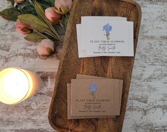 Forget Me Not Memorial Seed Packs | Sympathy Seed Packs | In Loving Memory | Celebration of Life | Funeral Favor | Condolence | Personalized