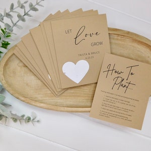 Let Love Grow | Wedding | Personalized Seed Paper Cards | Bridal Shower | Plantable Favors | Die Cut Seeds | Wildflower | Event Favors