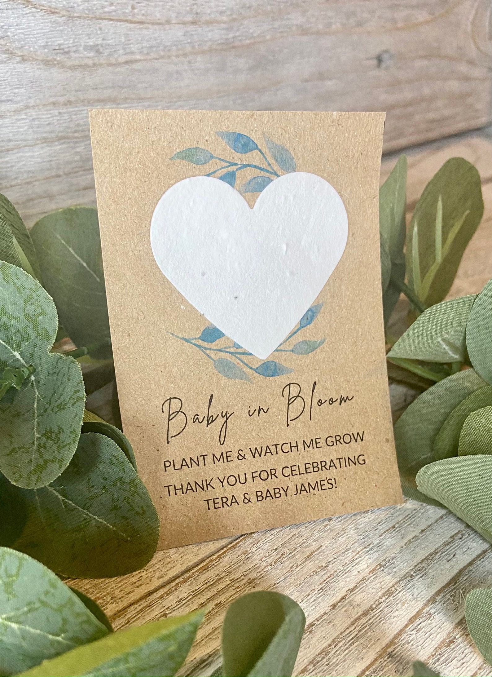 Baby in Bloom Favor Cards Baby Shower Personalized Cards Etsy