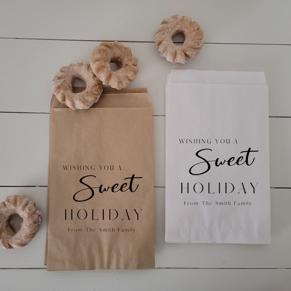 Christmas Party Favor Bags | Favors for Christmas | Wishing you a Sweet Holiday | Christmas Favors | Holiday Favors | Personalized Favors