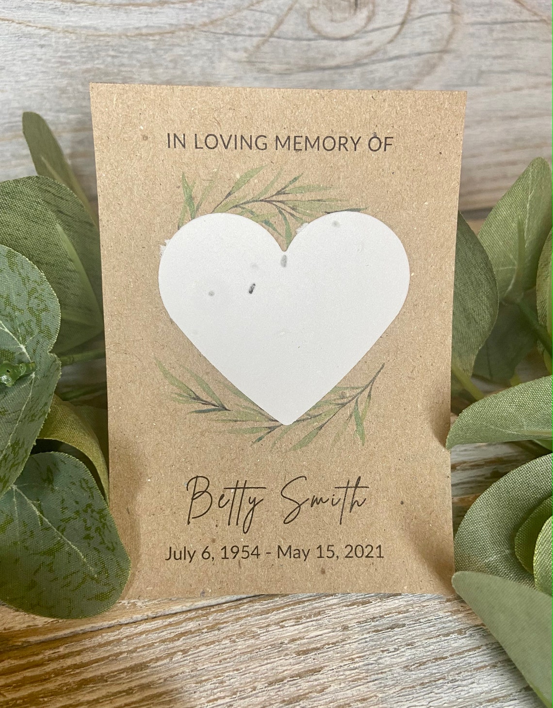 In Loving Memory Personalized Sympathy Seed Card Etsy