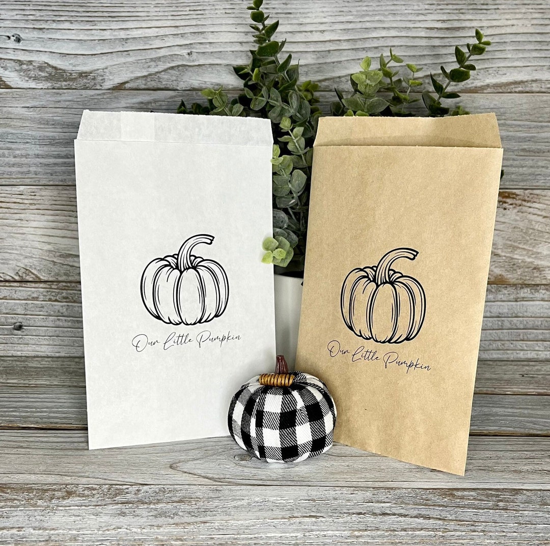 Baby Shower Favor Bags, Fall Baby Shower Favors, Birthday Favor Bags, Our Little Pumpkin, Baby Shower Treat Bag