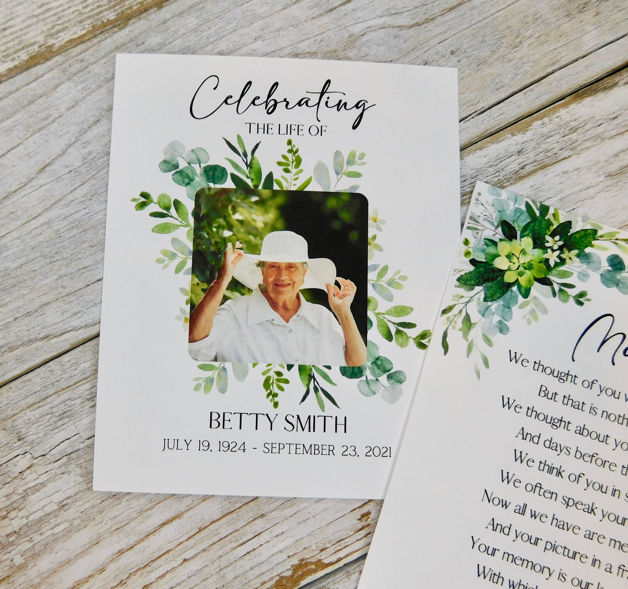 Celebration of Life Cards for Funeral Memory Card for Etsy