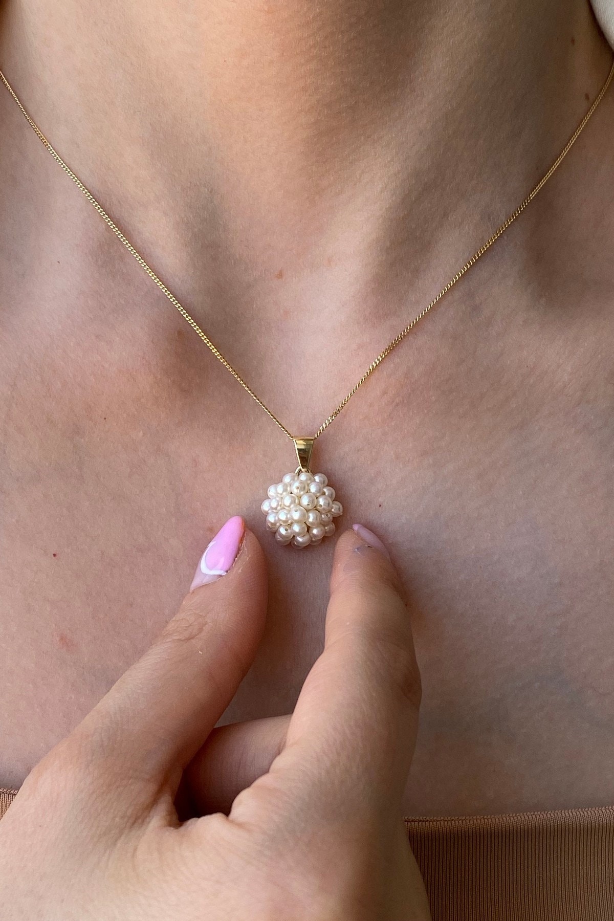 Buy 14K Pearl Cluster Ball Necklace Freshwater Pearls Clusters Necklaces Pearl Ball Pendant Wedding Necklace Celebration Gift Gift for Her Online in India Etsy