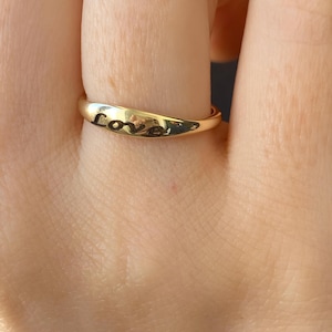Personalized 14k Gold Name Ring: Custom Stackable Band