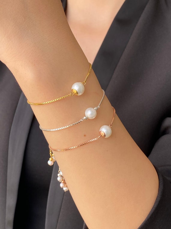 Bracciale Vintage A Strati Con Perle E Catena Dorata – Bracciale A Filo Doppio Strato – Gioiello Donna - 2