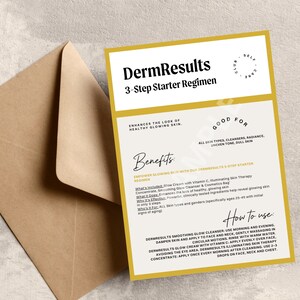 Scheda campione del regime iniziale in 3 fasi Arbonne DermResults / Glow From Inside / Schede campione Derm Results Glow Arbonne / Download istantaneo