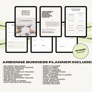 Planejador de negócios de Arbonne | Planejador de marketing de rede | Planejador para impressão | Planejador de definição de metas | Download instantâneo + impressão