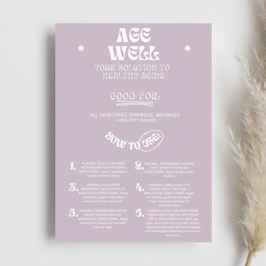 Arbonne AgeWell Skincare Set Kur Tipp Karte | AM / PM Verwendung | AgeWell Cleanser | Arbonne Geschäft | Nur digitaler Download