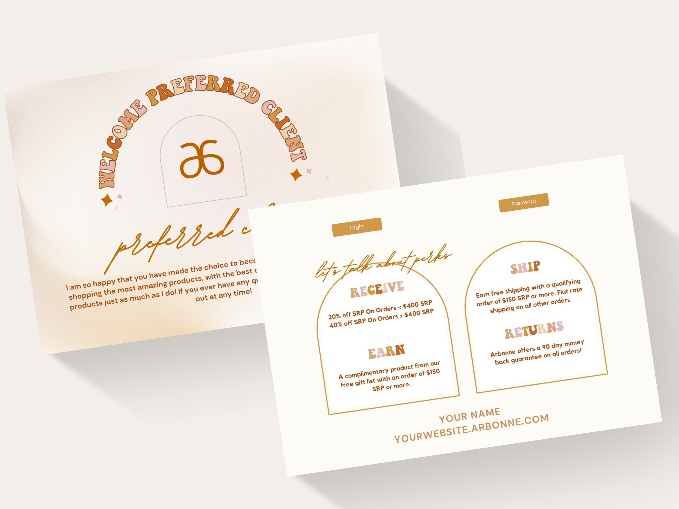 Arbonne Personalized Preferred Client Welcome Card | Preferred Client Perks Welcome Card | Instant Download + Print