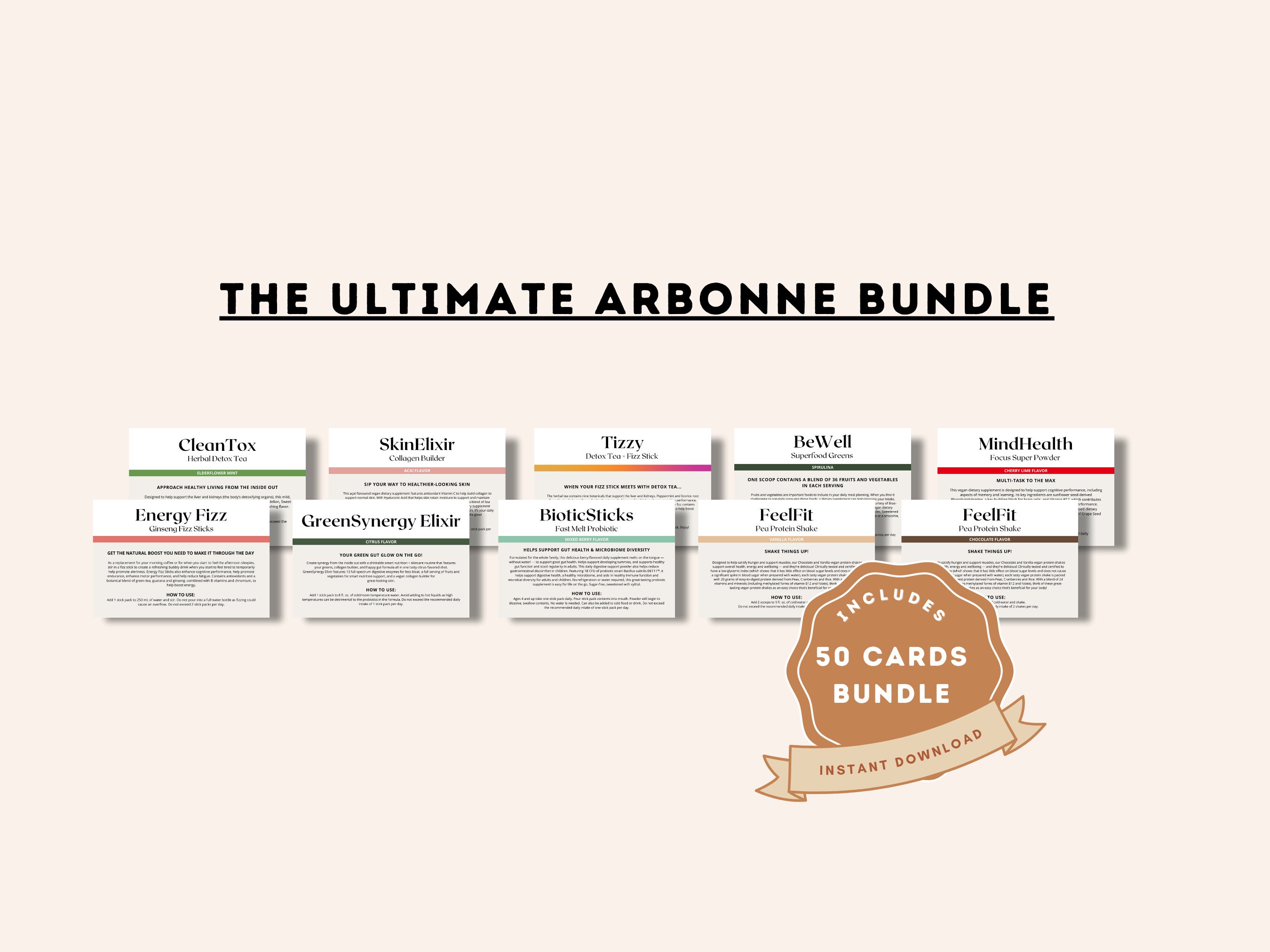 50 Pack Arbonne Sample Cards the Ultimate Arbonne BUNDLE US Version ...