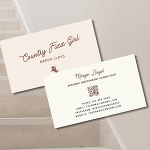 Personalized Arbonne Business Card | Arbonne Business Cards | QR Code Business Card | Boho Arbonne Printable Cards | Instant Digital File