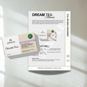 Voorbeeldkaart Arbonne Dream Tea | Immuniteit bruisen | Droomthee | Droomnachten slapen | Nachtmutsbundel | Arbonne Good Sleep-combinatie