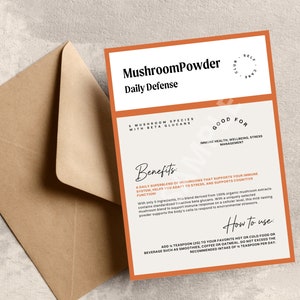 Proefkaart Arbonne MushroomPowder Daily Defense | Arbonne-poeder | Paddenstoelenpoeder | Voorbeeldkaarten van 5 soorten Arbonne | Direct downloaden