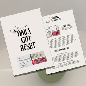 Arbonne moderne dagelijkse darmreset | Groenten voor onderweg | Groen, ingewanden, glow shot kaart | Groentenshot | Arbonne GreenSynergy Elixir | Voorgerecht: