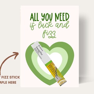 Arbonne St Patrick's Day Fizz Stick Sample Card | Boho Arbonne Saint Patrick's Day Card Tag | Fizz Sticks | Direct downloaden + afdrukken