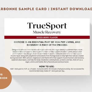 Arbonne TrueSport-voorbeeldkaarten voor spierherstel (Amerikaanse versie) | Arbonne TrueSport-set | Direct downloaden + afdrukken