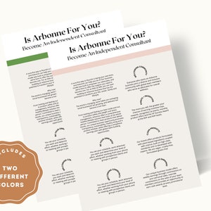 Is Arbonne iets voor jou? Voorbeeldkaart onafhankelijk adviseur | Arbonne onafhankelijke adviseurskaart | Arbonne-klant | Arbonne zakelijke printables