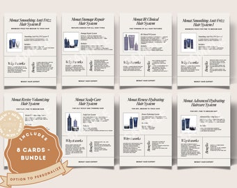 Monat BUNDLE - 8 x Haircare Systems Sample Business Cards | Monat Hair Care Cards | Monat Shampoo | Monat Market Partner | Instant Download