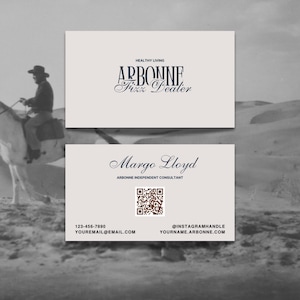 Personalized Arbonne Business Card | Arbonne Business Cards | QR Code Business Card | Boho Arbonne Printable Cards | Instant Digital File