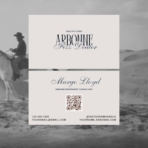 Personalisierte Arbonne Visitenkarte | Arbonne Visitenkarten | QR-Code Visitenkarte | Boho Arbonne druckbare Karten | Sofortige digitale Datei