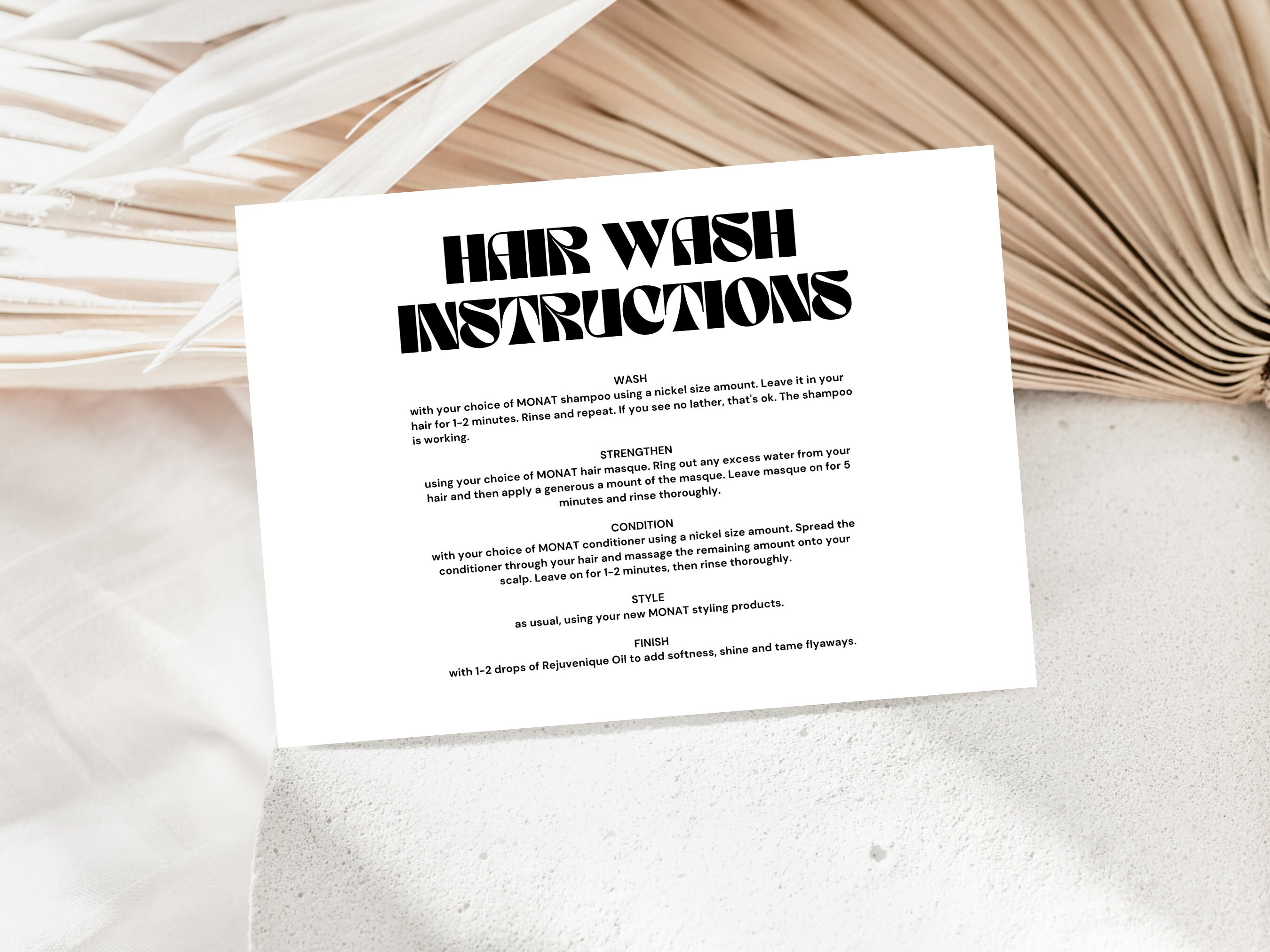 Monat Hair Wash Instructions Monat Thank You Card Monat Business Cards ...