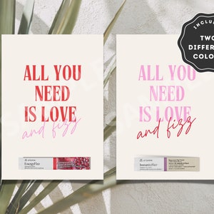 NIEUWE Arbonne Valentijnsdag Fizz Stick Voorbeeldkaart | Moderne Arbonne Vday-kaarttag | Fizzsticks | Het enige wat je nodig hebt is liefde en Fizz | Direct