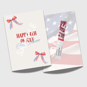 Arbonne 4 juli Fizz Stick-voorbeeldkaart | Moderne kaart van de Amerikaanse onafhankelijkheidsdag van Arbonne | Fizz Sticks | Direct downloaden en afdrukken