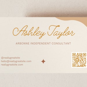 Gepersonaliseerde Arbonne Business Card | Arbonne Visitekaartjes | Arbonne Visitekaartje | Boho Arbonne Afdrukbare Kaarten | Direct digitaal bestand