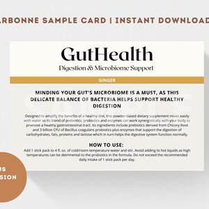 Arbonne GutHealth Spijsverterings- en microbioommonsterkaart (VS-versie) | Direct downloaden + afdrukken