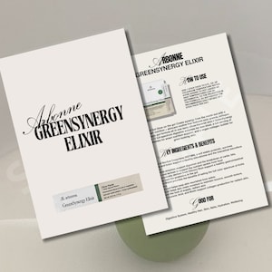 新しい Arbonne GreenSynergy Elixir カード | 外出先でもグリーンを摂取 | Arbonne Greens | Arbonne Green Gut Glow | Arbonne Synergy | デジタル ダウンロードのみ