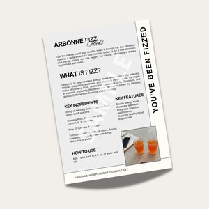 NIEUWE moderne Arbonne energie Fizz Stick voorbeeldkaart | Arbonne bruissticks | Je bent bruist kaart | Gevoed door Fizz | Direct downloaden+afdrukken