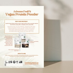 Arbonne Gepersonaliseerde FeelFit Proteïnepoeder Voorbeeldkaart | Arbonne Eiwitmix | Arbonne Veganistische Proteïne Voorbeeldkaart | Direct downloaden + afdrukken