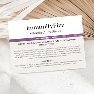 NIEUWE Arbonne Immunity Fizz Stick-monsterkaart (Amerikaanse versie) | Arbonne bruissticks | Arbonne Proefpakketkaart | Direct downloaden + afdrukken