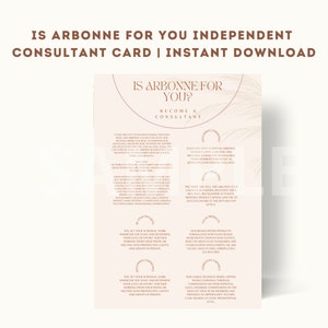 Is Arbonne iets voor jou - Voorbeeldkaart onafhankelijk adviseur | Arbonne onafhankelijke adviseurskaart | Direct downloaden + afdrukken