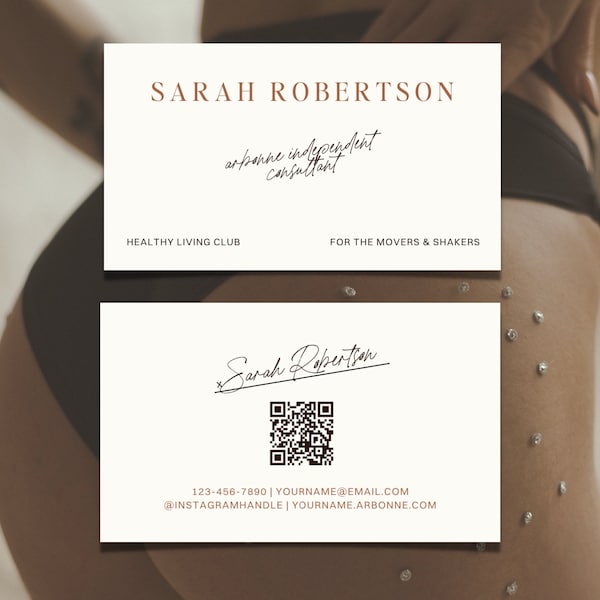 NEW Personalized Arbonne Business Card | Arbonne Business Cards | Arbonne Business Card | QR Code Arbonne Printable Cards | Instant Download