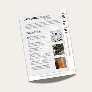 NOVO cartão de boas-vindas com vantagens modernas para clientes preferenciais de Arbonne | Cartão de boas-vindas de vantagens para clientes preferenciais | Download instantâneo + impressão