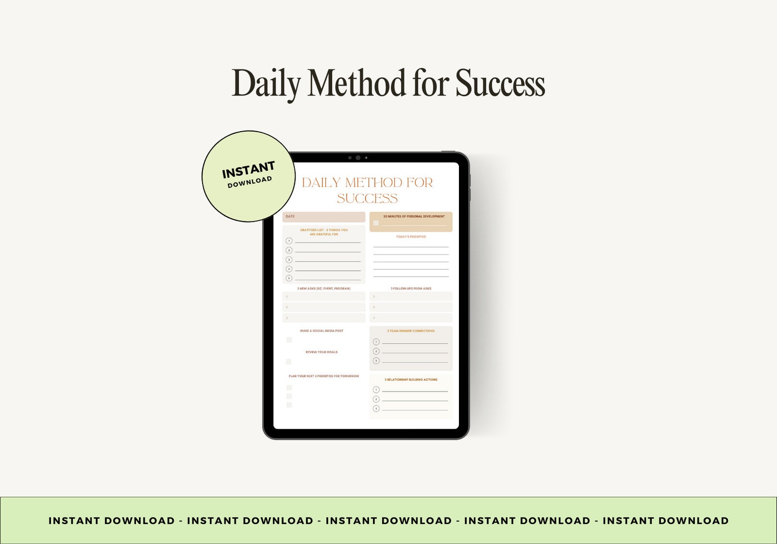 Daily Method for Success Printable | Network Marketing Daily Method for ...
