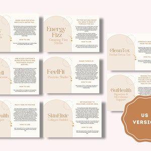 Arbonne-voorbeeldkaarten (8) BUNDEL | Digitaal bestand | Fizz, Proteïne, Tizzy, CleanTox, GutHealth, Huidelixer, Groenen, MindHealth | 4 "x 6"