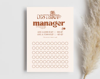 Arbonne District Manager | Promotion Tracker | Essentials for Arbonne Consultants | BonBabe | US Document | 8.5 x 11" | Download + Print
