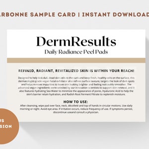 Arbonne DermResults Radiance-voorbeeldkaart | Arbonne-voorbeeldkaart | Direct downloaden