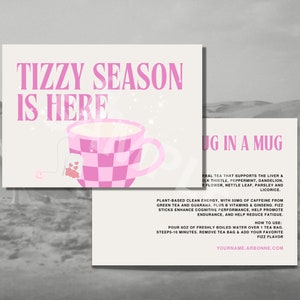 Arbonne Tizzy-voorbeeldkaart (Amerikaanse versie) Tizzy Season | Tizz Het seizoen | Arbonne Herbal Detox Thee en Fizz Stick | Direct downloaden