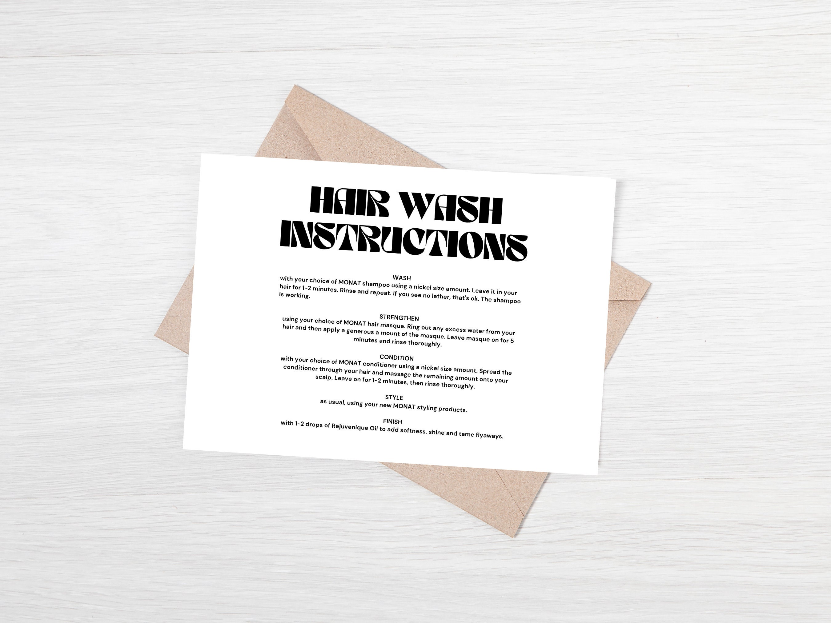 Monat Hair Wash Instructions Monat Thank You Card Monat Business Cards ...