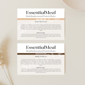 Arbonne EssentialMeal maaltijdvervangende eiwitmonsterkaart (Amerikaanse versie) | Arbonne Eiwitmix | Proefpakketkaart | Direct downloaden + afdrukken