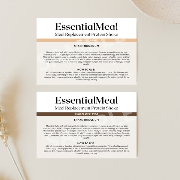Arbonne EssentialMeal Meal Replacement Protein Sample Card (US Version) | Arbonne Protein Mix | Sample Kit Card | Instant Download + Print